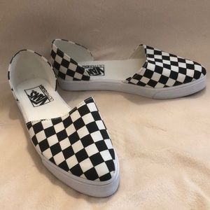 Vans black and white checkered slip ons!